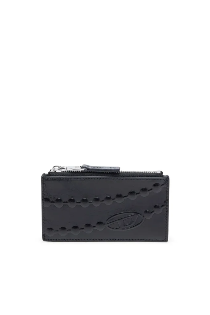 card holder iii Leather card holder with embossed chain motif