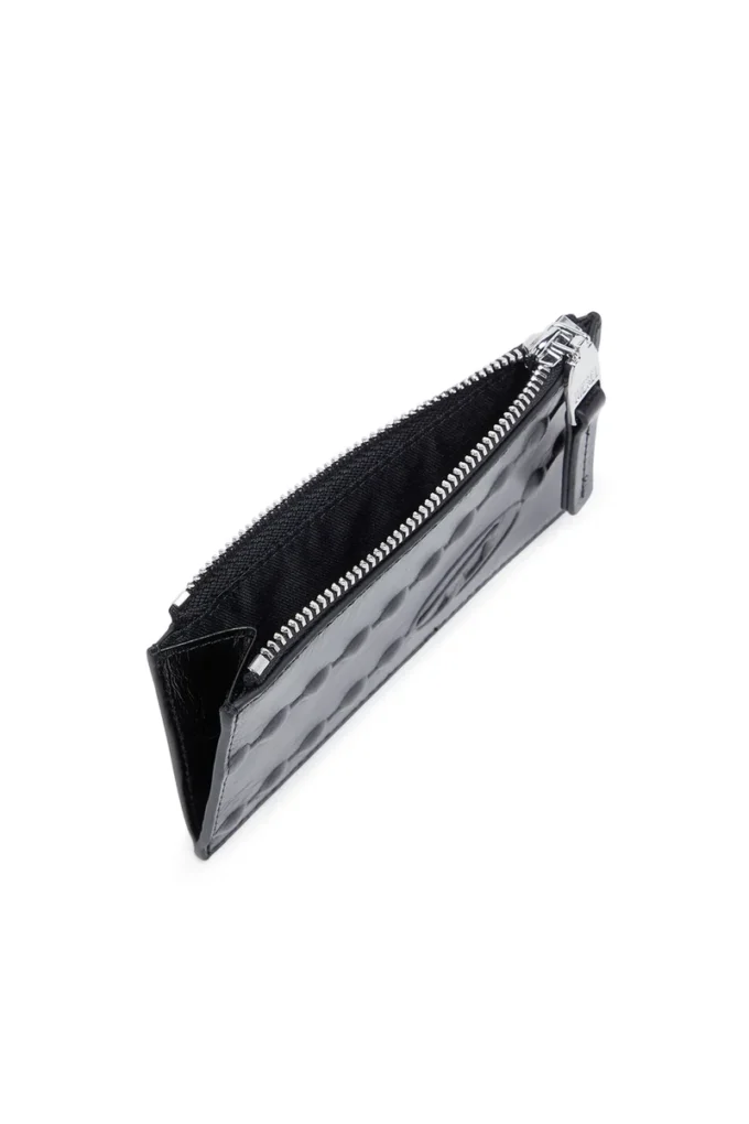 card holder iii Leather card holder with embossed chain motif