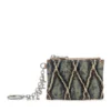 card holder with chain Card holder in argyle quilted denim