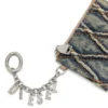 card holder with chain Card holder in argyle quilted denim