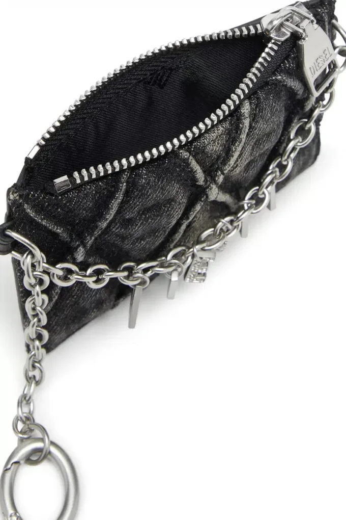 card holder with chain Card holder with chain and zip coin pocket