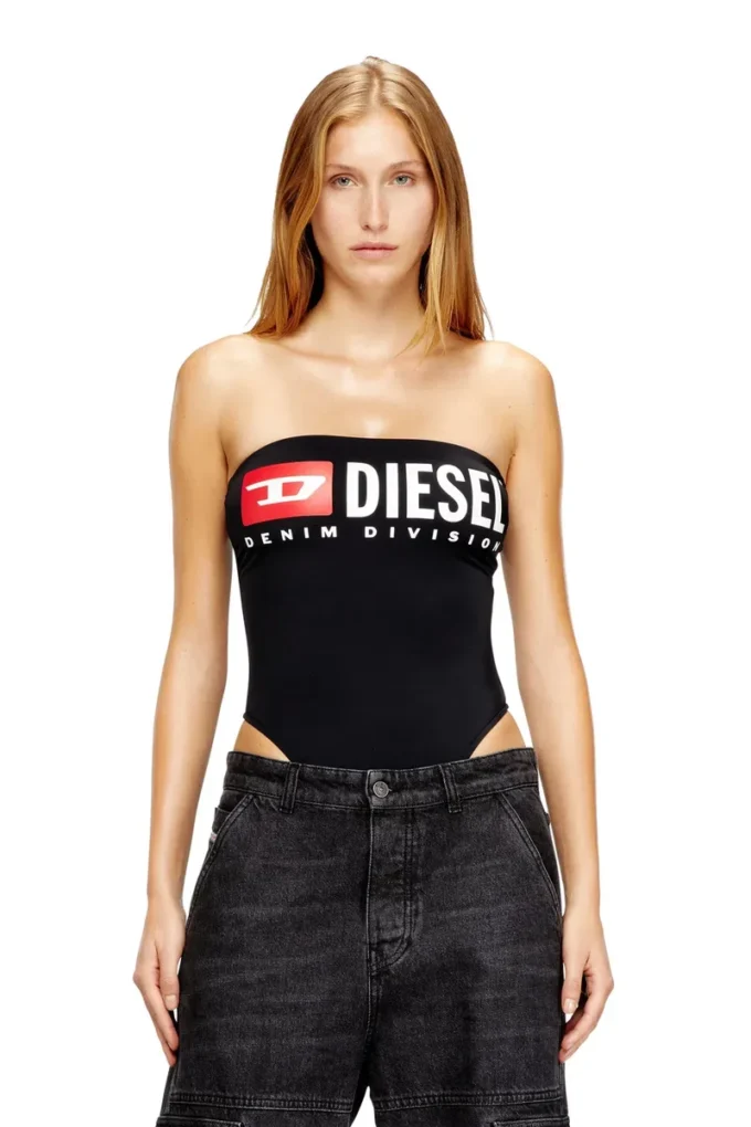 cecilia-d-core Strapless swimsuit with Diesel Denim Division logo
