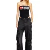cecilia-d-core Strapless swimsuit with Diesel Denim Division logo