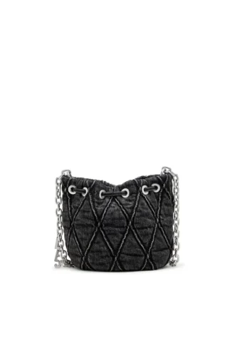 charm-d bucket s Charm-D S-Mini bucket bag in treated quilted denim