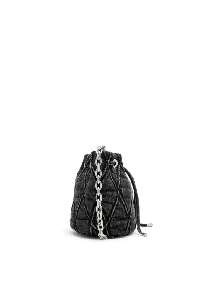 charm-d bucket s Charm-D S-Mini bucket bag in treated quilted denim