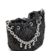 charm-d bucket s Charm-D S-Mini bucket bag in treated quilted denim