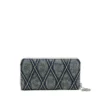 charm-d continental zip l Zip wallet in Argyle quilted denim
