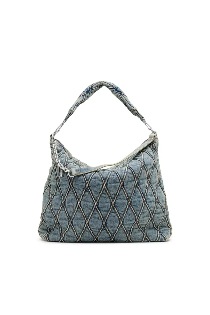 charm-d hobo Charm-D-Large hobo in argyle quilted denim
