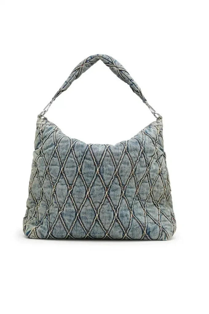 charm-d hobo Charm-D-Large hobo in argyle quilted denim