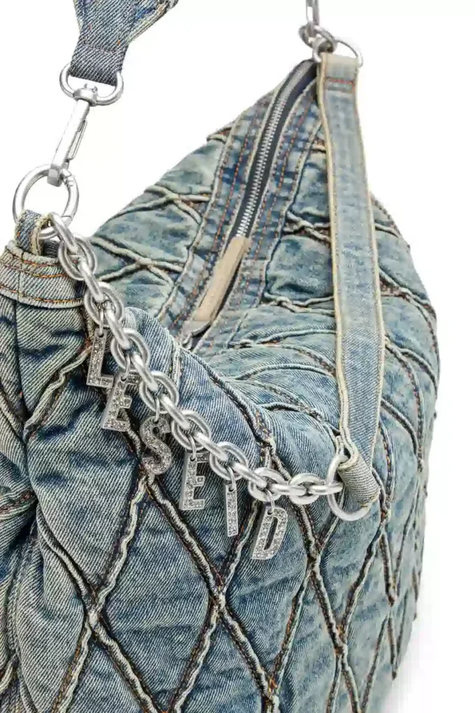 charm-d hobo Charm-D-Large hobo in argyle quilted denim