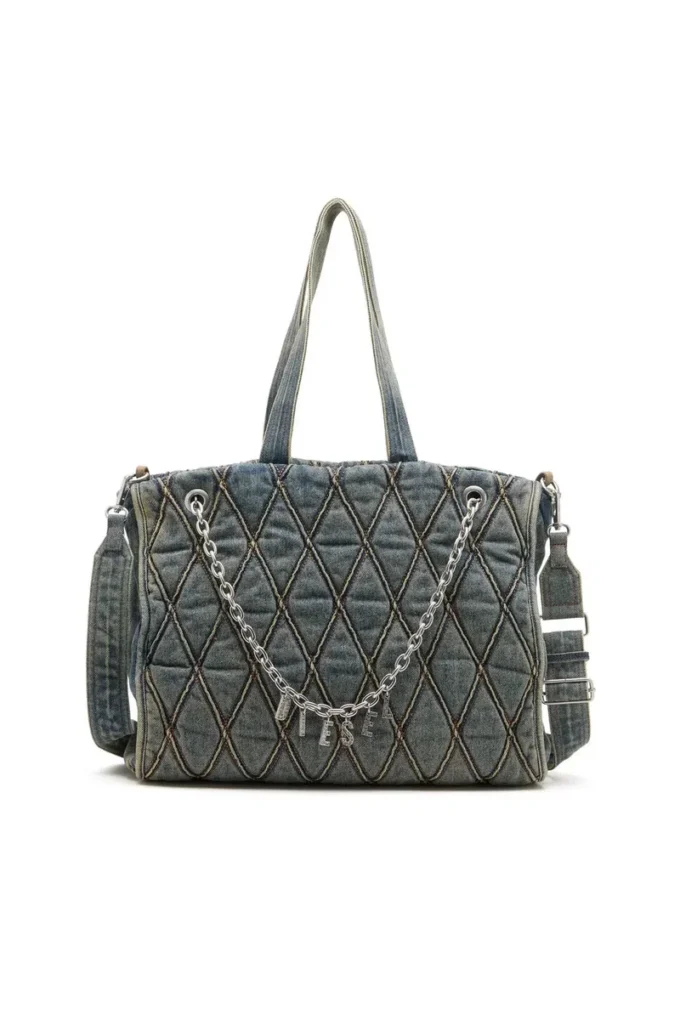 charm-d shopper Charm-D-Tote bag in Argyle quilted denim