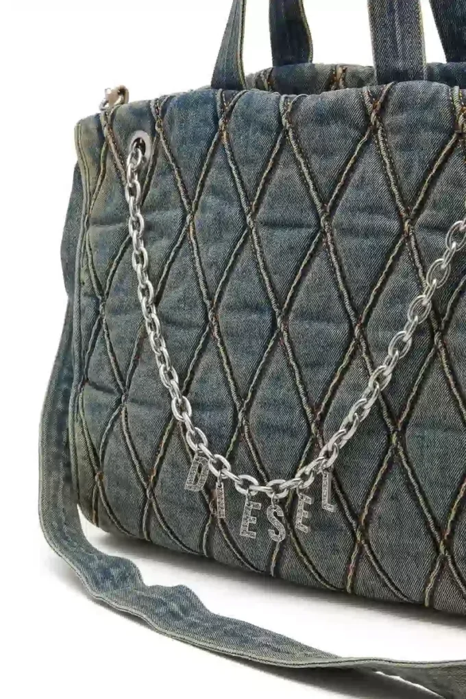 charm-d shopper Charm-D-Tote bag in Argyle quilted denim