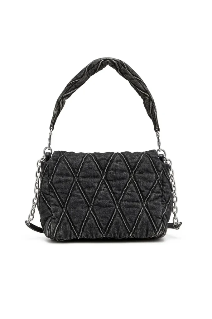 charm-d shoulder m Charm-D M-Shoulder bag in quilted denim