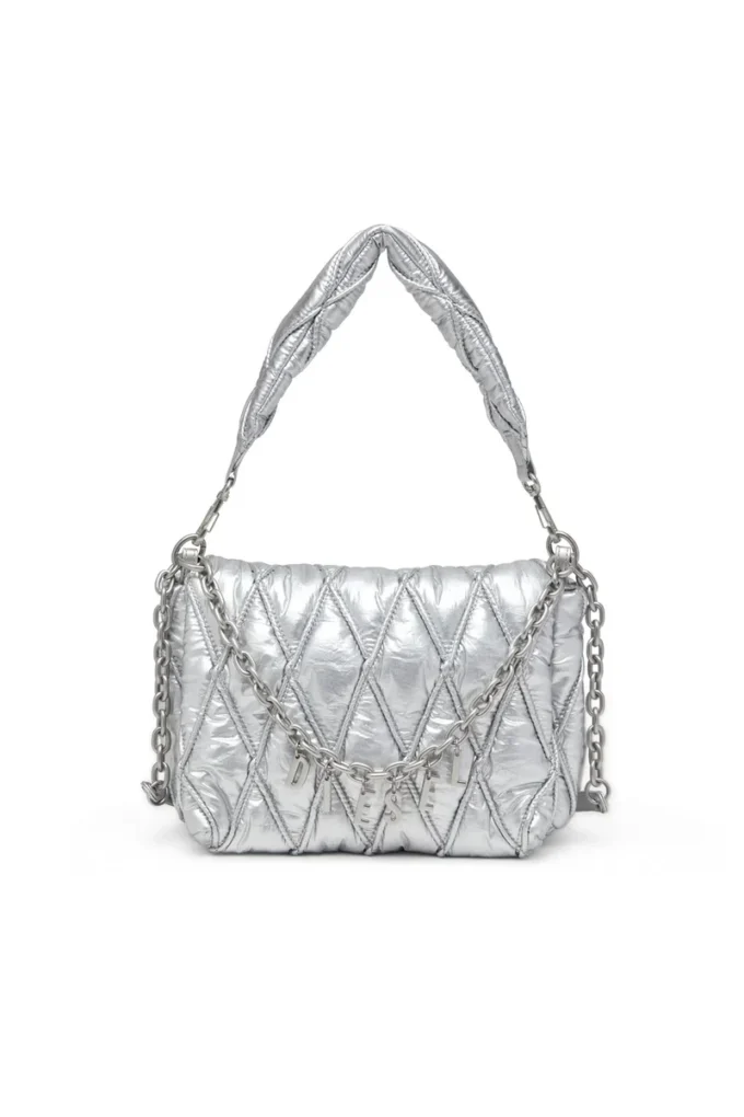 charm-d shoulder m Charm-D M-Shoulder bag in quilted metallic nylon