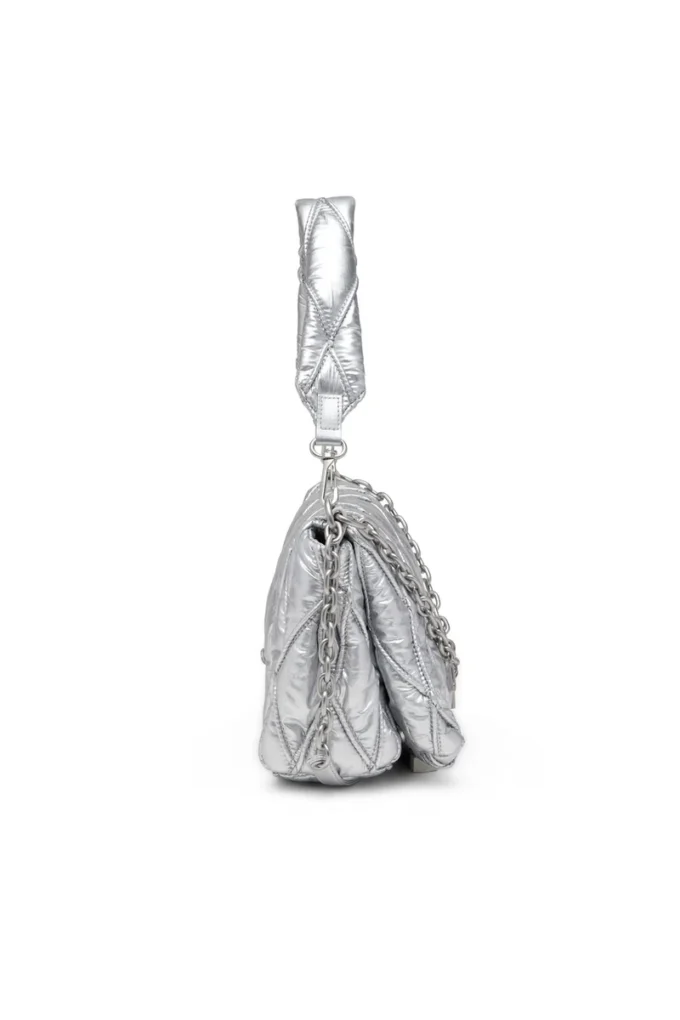 charm-d shoulder m Charm-D M-Shoulder bag in quilted metallic nylon