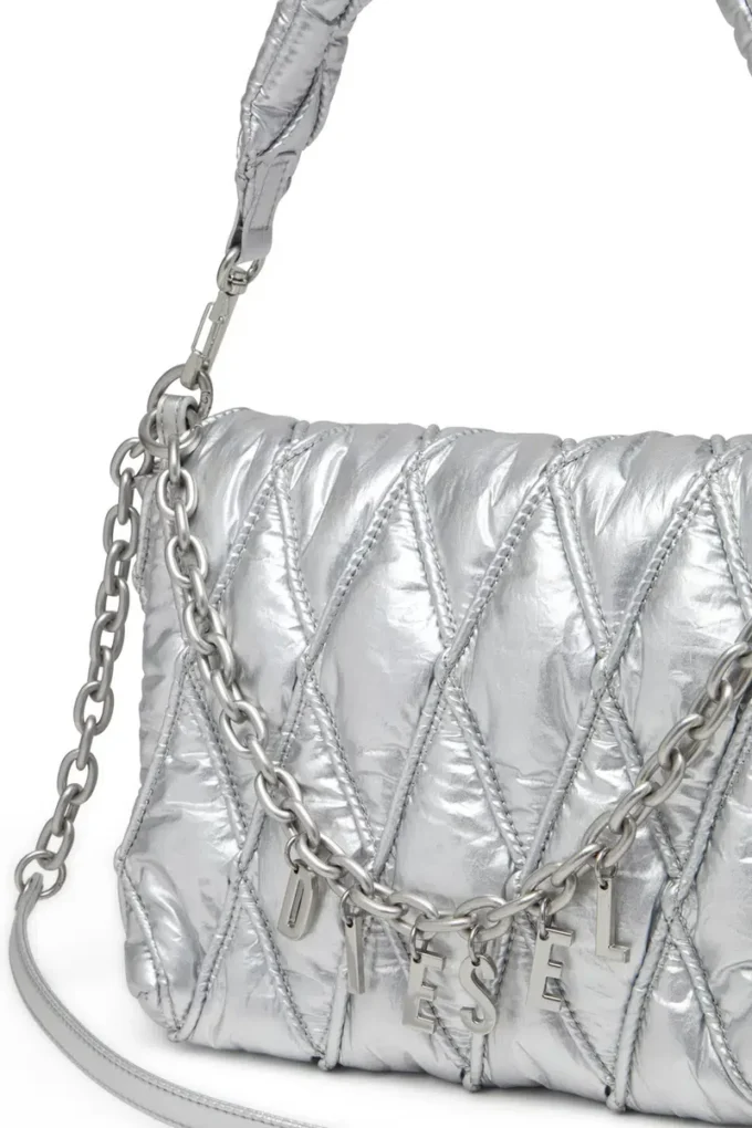 charm-d shoulder m Charm-D M-Shoulder bag in quilted metallic nylon