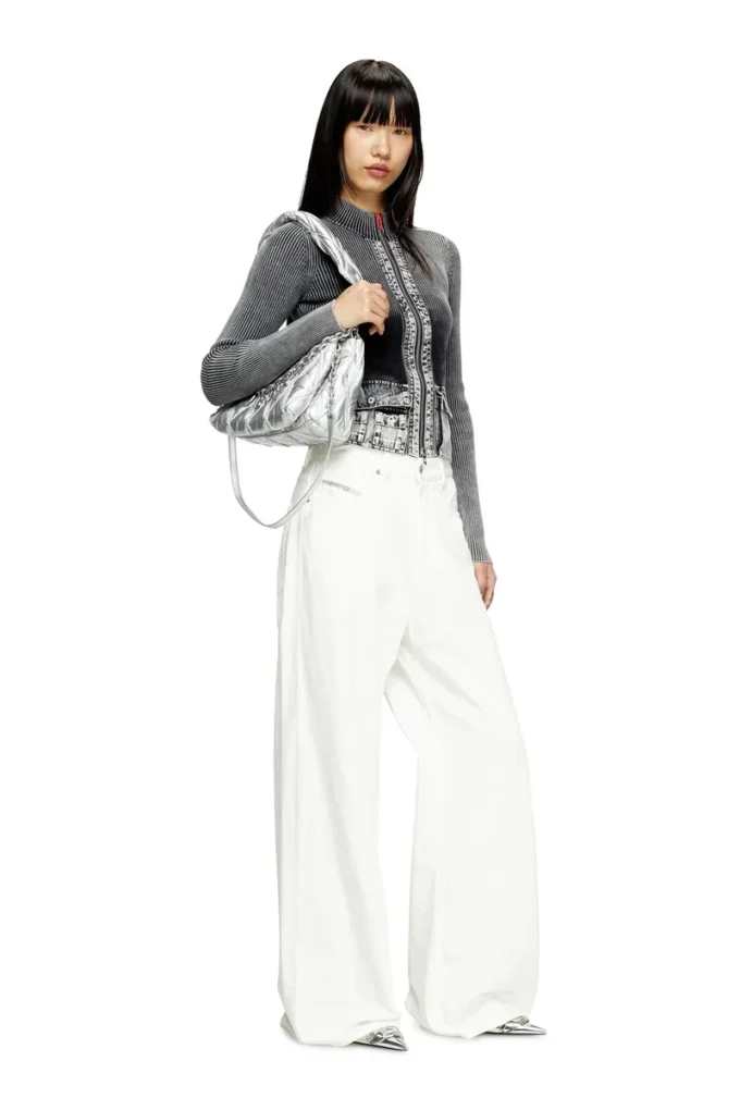 charm-d shoulder m Charm-D M-Shoulder bag in quilted metallic nylon