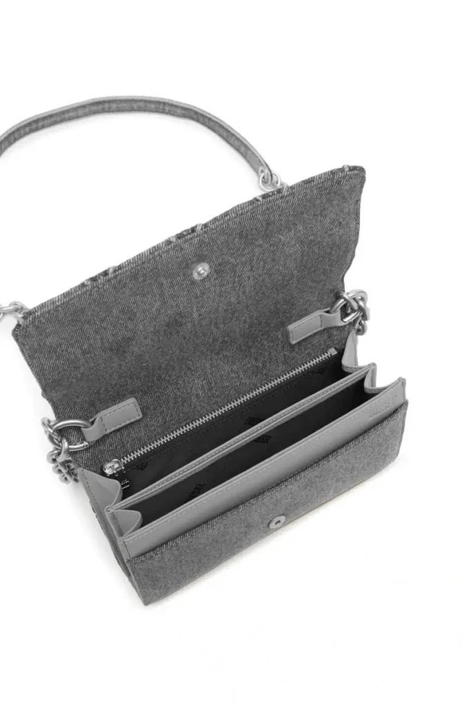 charm-d wallet strap Wallet purse in argyle quilted denim