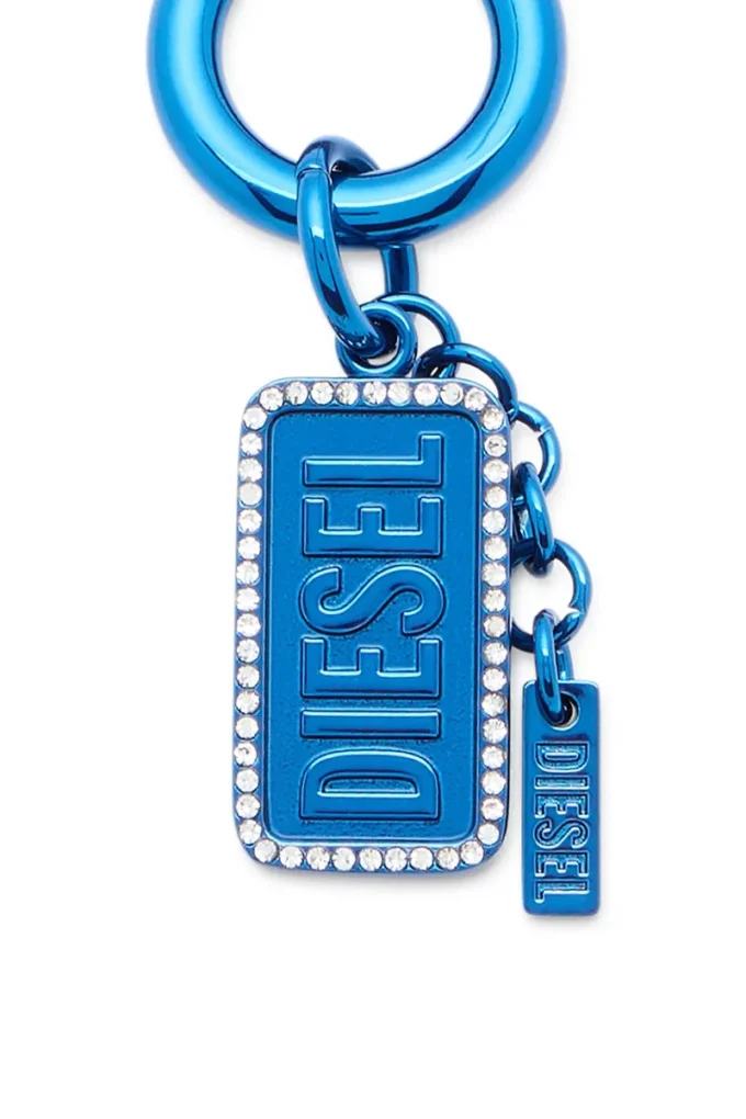 charm-diesel Metal keyring with Diesel logo and rhinestones