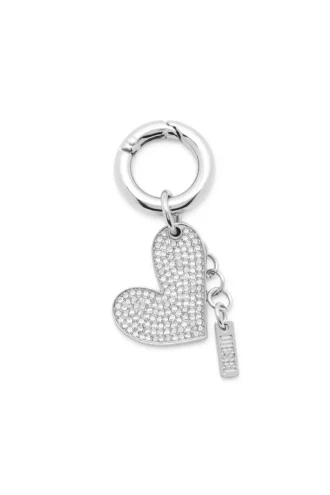 charm-heart Metal heart charm with rhinestones