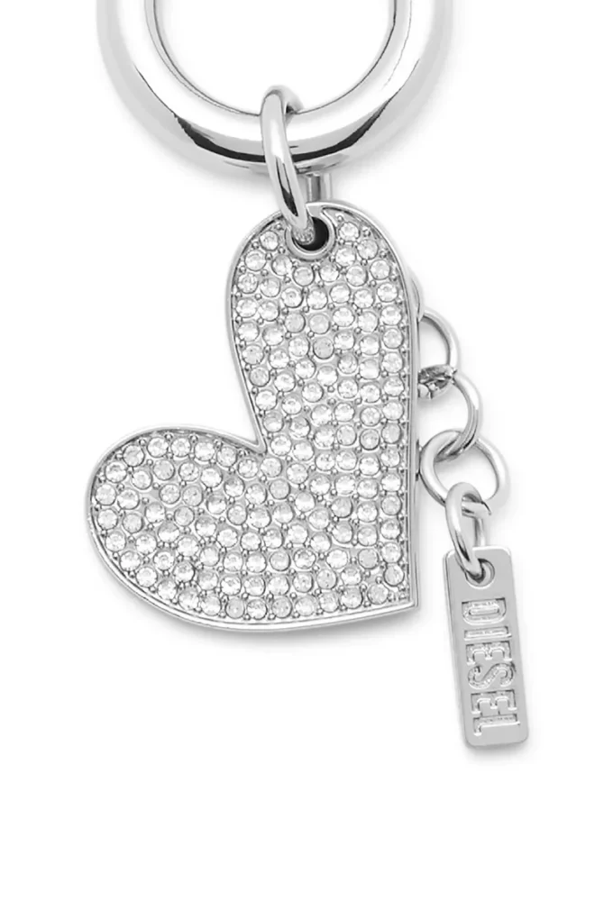 charm-heart Metal heart charm with rhinestones