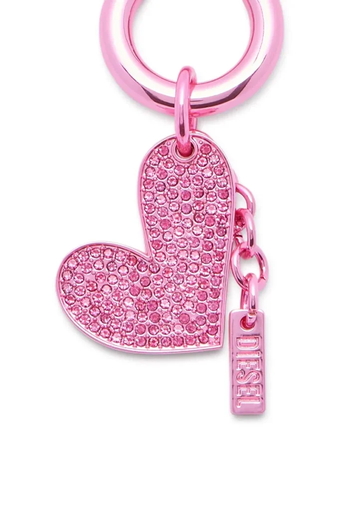 charm-heart Metal heart charm with rhinestones