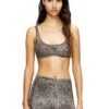 chelsea-utlt Leopard print nylon sports bra