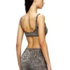 chelsea-utlt Leopard print nylon sports bra