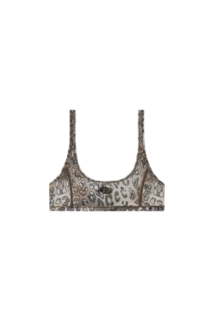 chelsea-utlt Leopard print nylon sports bra
