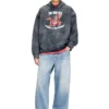 cl-s-boxt-hood-horse Hoodie tie-dye with horse graphic print