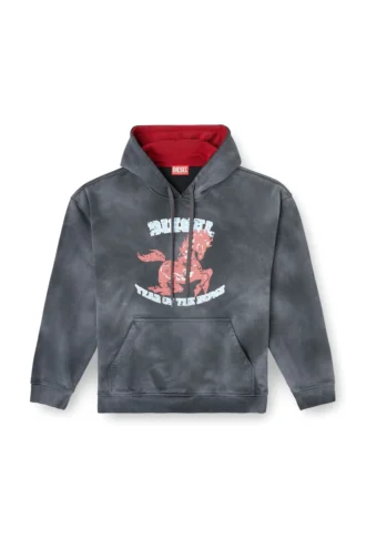 cl-s-boxt-hood-horse Hoodie tie-dye with horse graphic print
