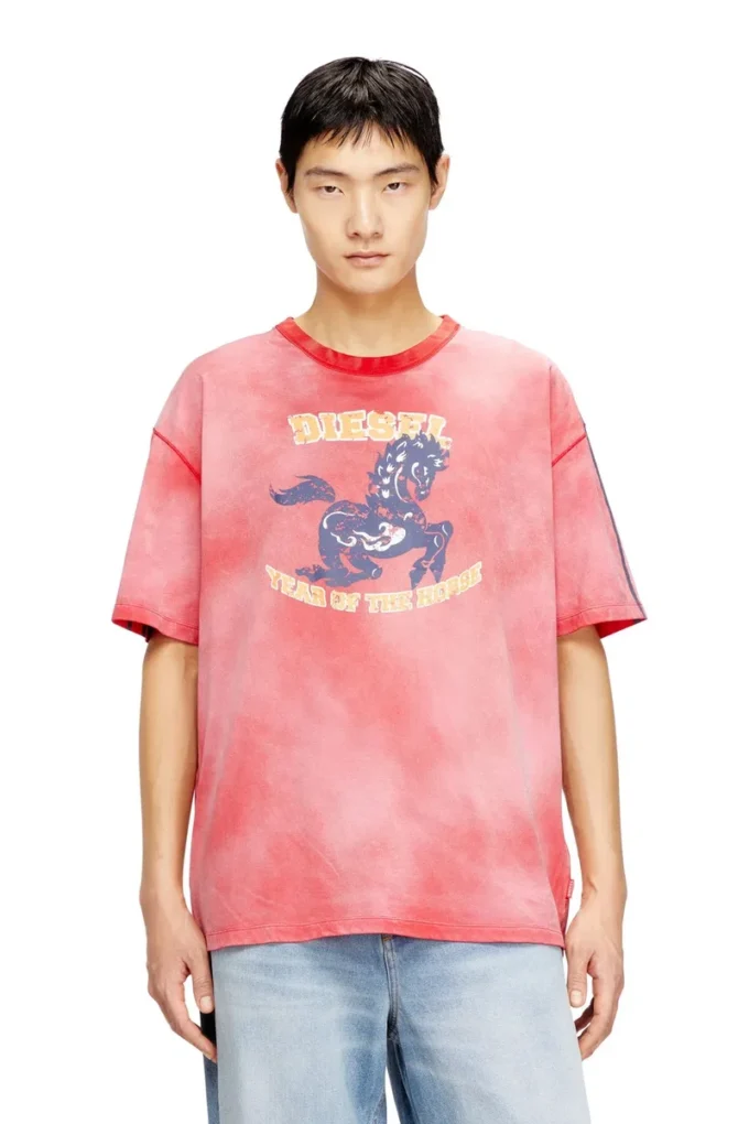 cl-t-boxt-horse Cotton T-shirt with horse graphic print