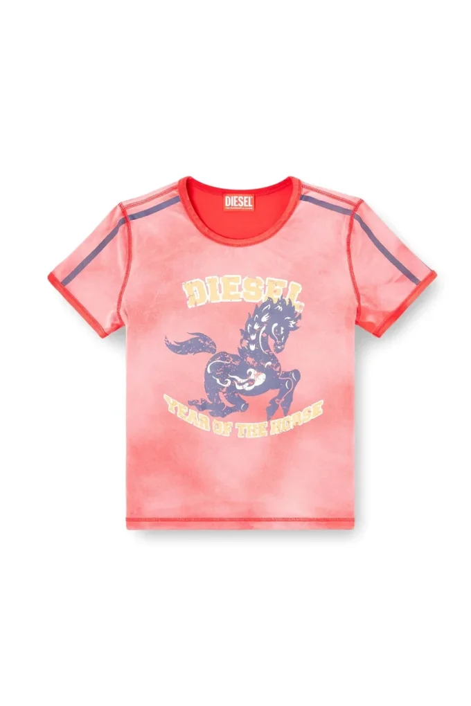 cl-t-uncutie-horse Cotton stretch T-shirt with horse graphic print