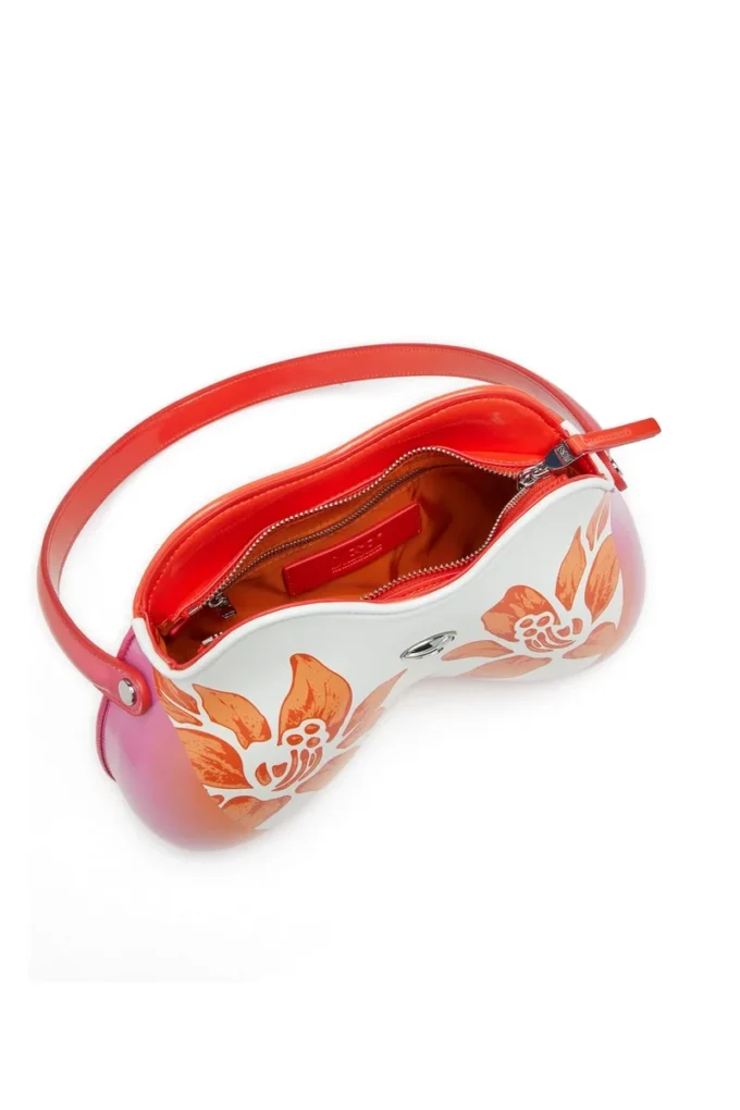 coconut bl_m bag Double-D-Glossy shoulder bag with lotus print