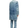 d-aberd-fsh1 Coat in lasered cotton-hemp denim
