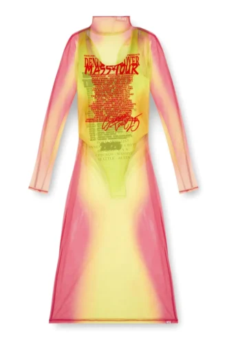 d-afnic Layered midi dress with lyrics print