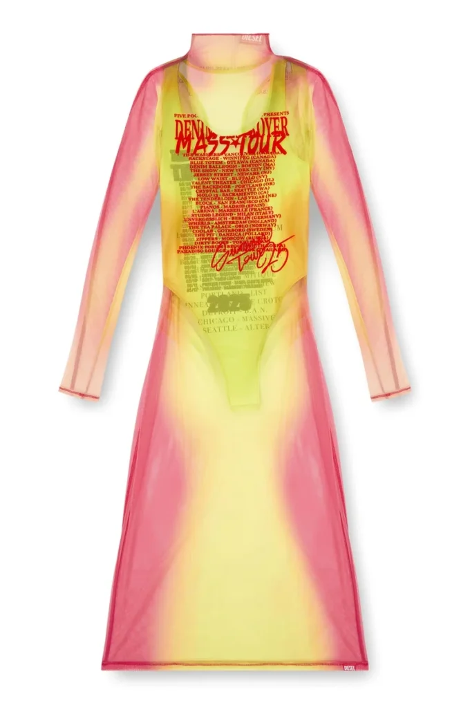 d-afnic Layered midi dress with lyrics print