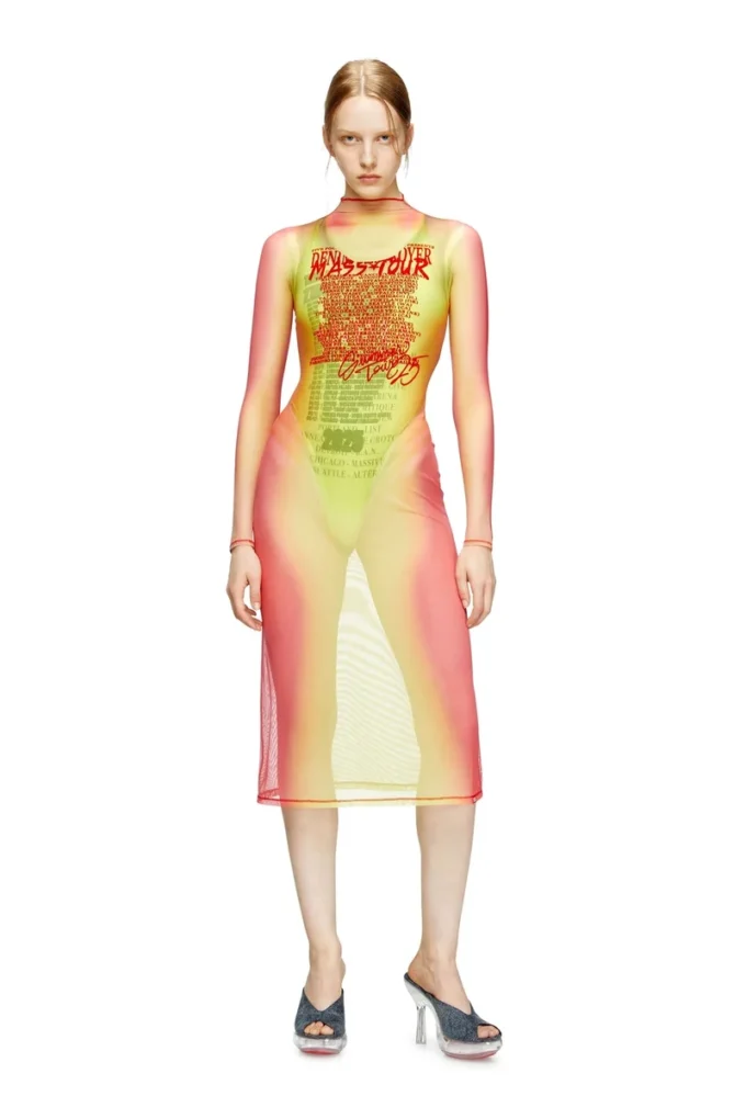 d-afnic Layered midi dress with lyrics print