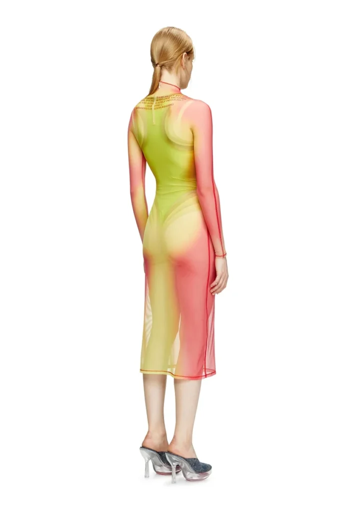 d-afnic Layered midi dress with lyrics print