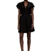 d-aikiri Cupro dress with V-neck and front buttons