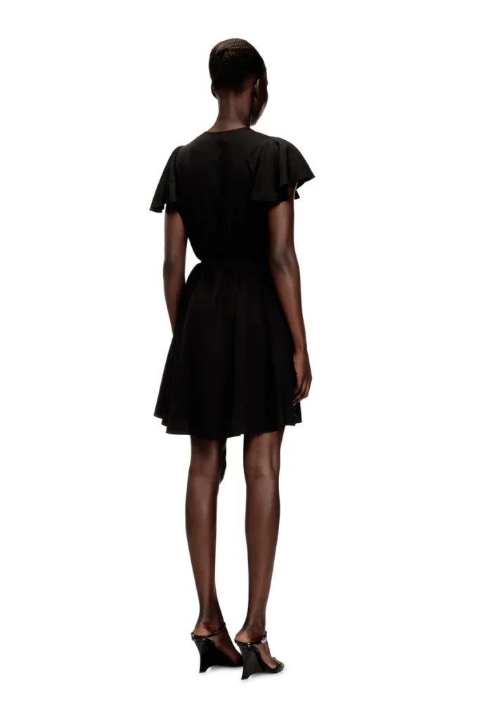 d-aikiri Cupro dress with V-neck and front buttons