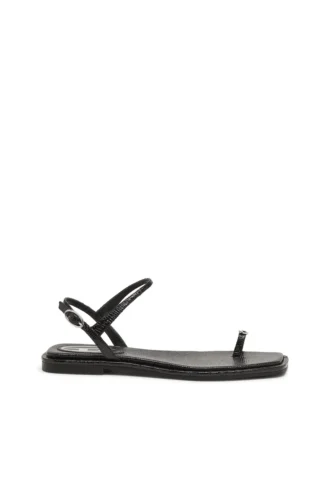 d-amber infra 0 D-AMBER – Sandal in leather with metallic logo
