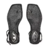 d-amber infra 0 D-AMBER – Sandal in leather with metallic logo