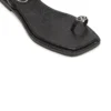 d-amber infra 0 D-AMBER – Sandal in leather with metallic logo