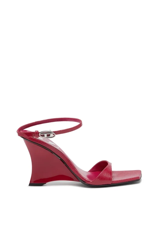 d-amber sandal wedge D-Amber-Wedge sandals in lizard-effect leather