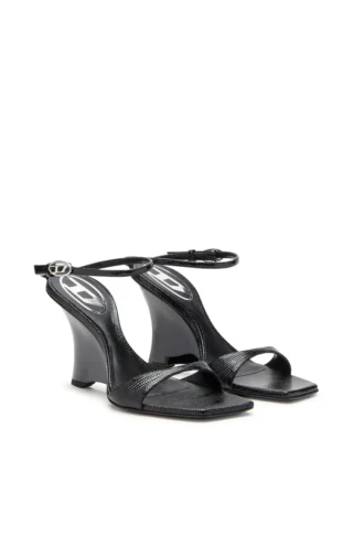 d-amber sandal wedge D-Amber-Wedge sandals in lizard-effect leather