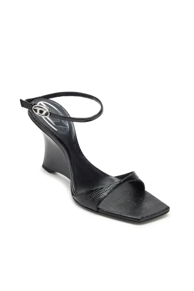 d-amber sandal wedge D-Amber-Wedge sandals in lizard-effect leather