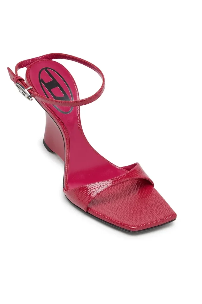 d-amber sandal wedge D-Amber-Wedge sandals in lizard-effect leather