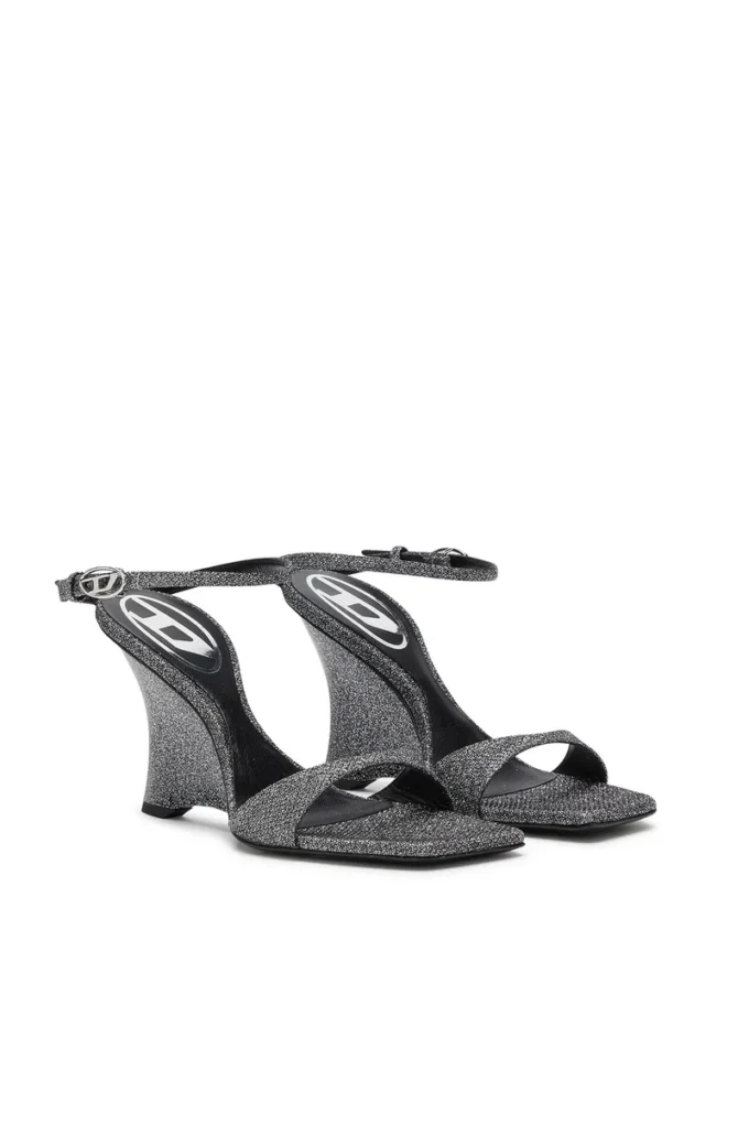 d-amber sandal wedge D-Amber-Wedge sandals in Lurex fabric