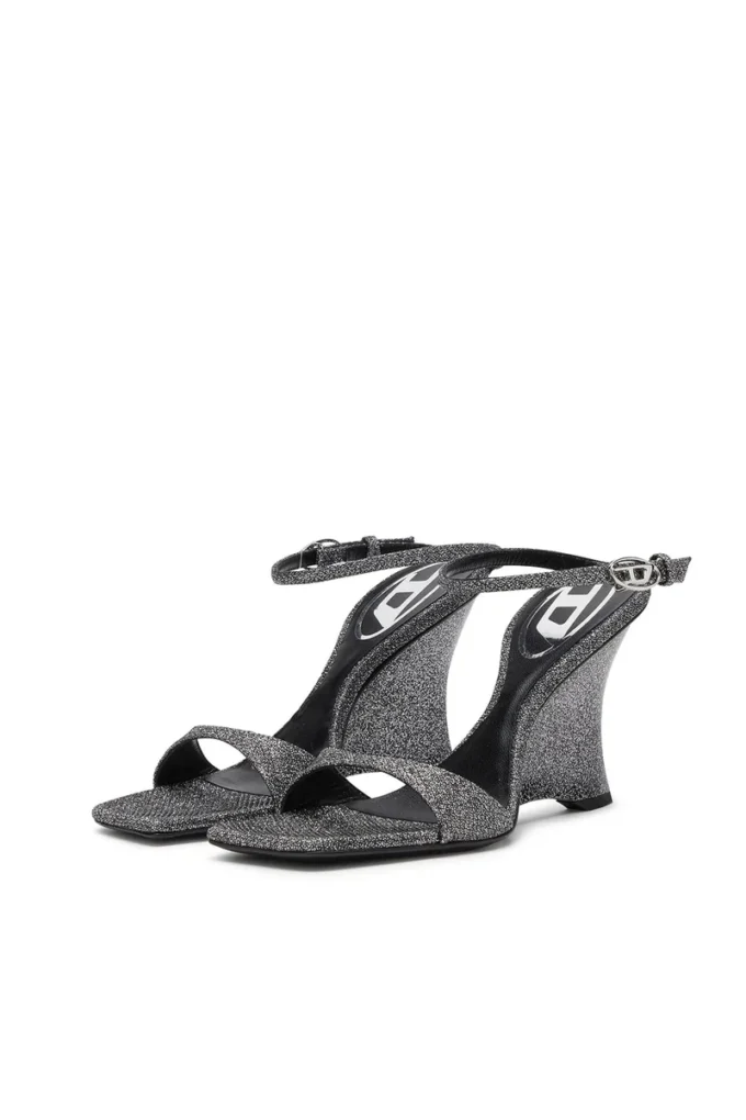 d-amber sandal wedge D-Amber-Wedge sandals in Lurex fabric
